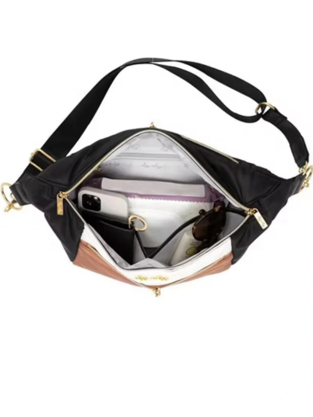 Itzy Ritzy Fanny Pack & Crossbody Diaper Bag - Coffee & Cream